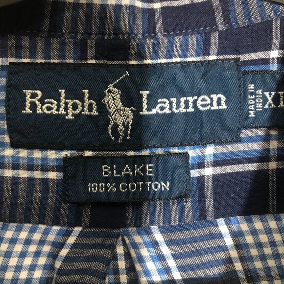 Ralph Lauren Blake Button Down Shirt Blue Plaid XL - Picture 7 of 7